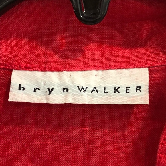 Bryn Walker Red linen button, down shirt, jacket - Picture 6 of 9